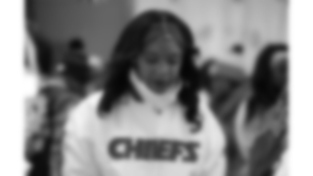 Kansas City Chiefs Cheerleaders in the locker room prior to a week 15 NFL Football game against the Los Angeles Chargers on Sunday, December 14, 2025 in Kansas City, MO.