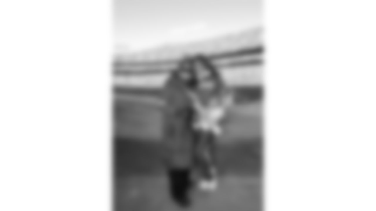 Kansas City Chiefs Cheerleader Sadie poses with Stephanie Judah after being announced as the 2026 Pro Bowl Cheerleader during a week 15 NFL Football game against the Los Angeles Chargers on Sunday, December 14, 2025 in Kansas City, MO.