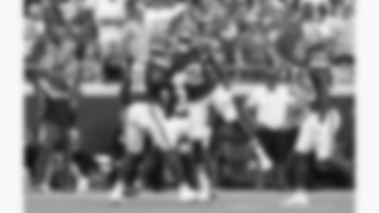 Kansas City Chiefs linebacker Jeffrey Bassa (31) celebrates with defensive back Kevin Knowles (38) and cornerback Joshua Williams (2) during the week 2 NFL football game against the Philadelphia Eagles, Sunday, September 14, 2025 in Kansas City, MO.