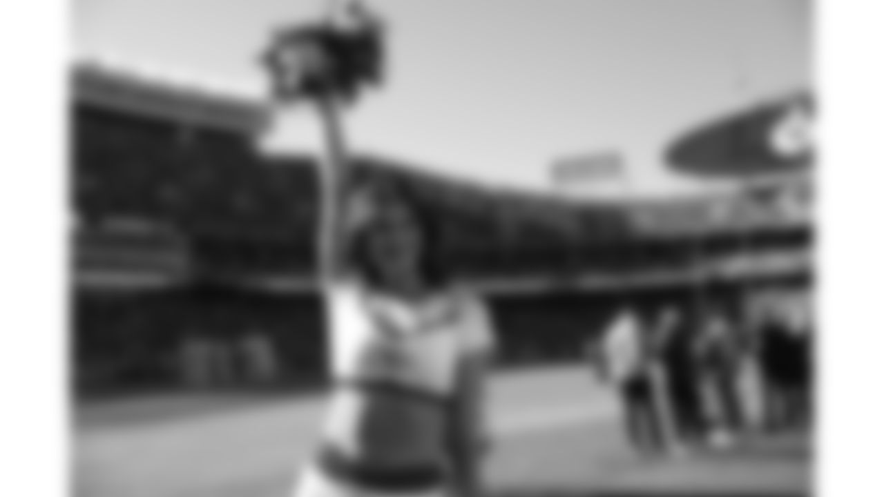 A Kansas City Chiefs Cheerleader during a week 12 NFL football game against the Indianapolis Colts, Sunday, November 23, 2025 in Kansas City, MO.