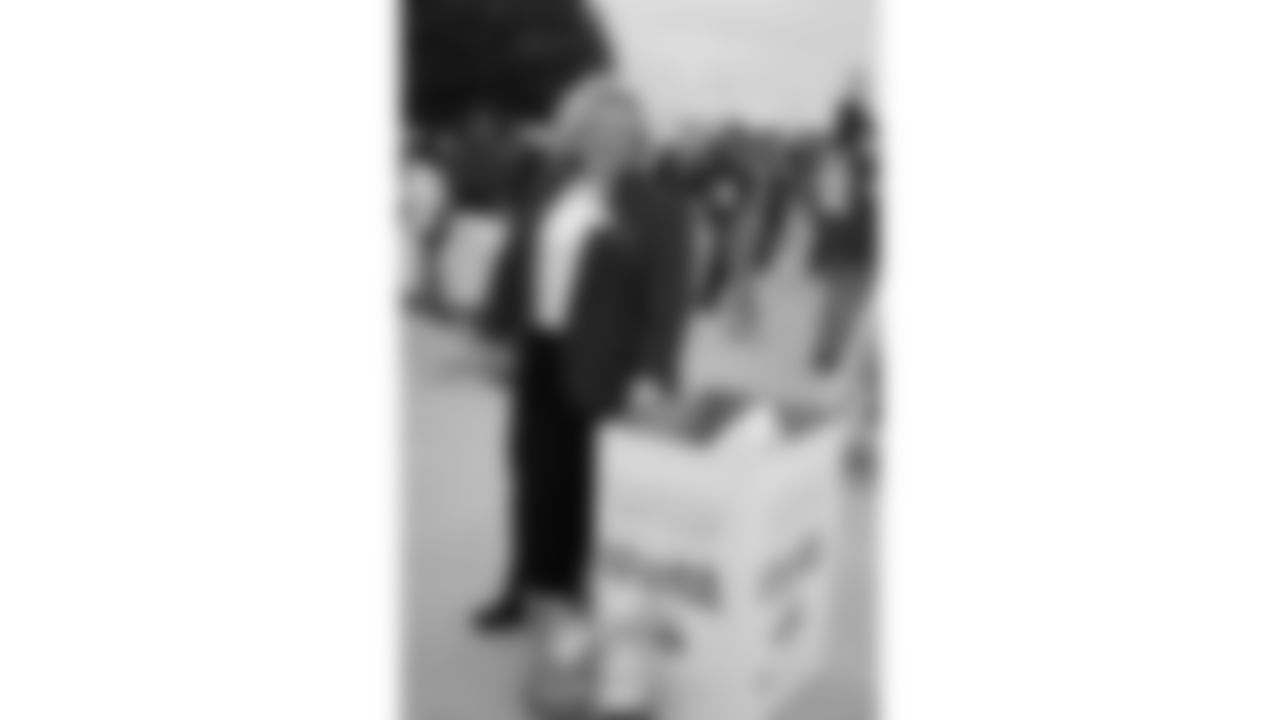 A Red Coater at a Toys For Tots donation bin prior to a week 8 NFL Football game against the Washington Commanders on Monday, October 27, 2025 in Kansas City, MO.