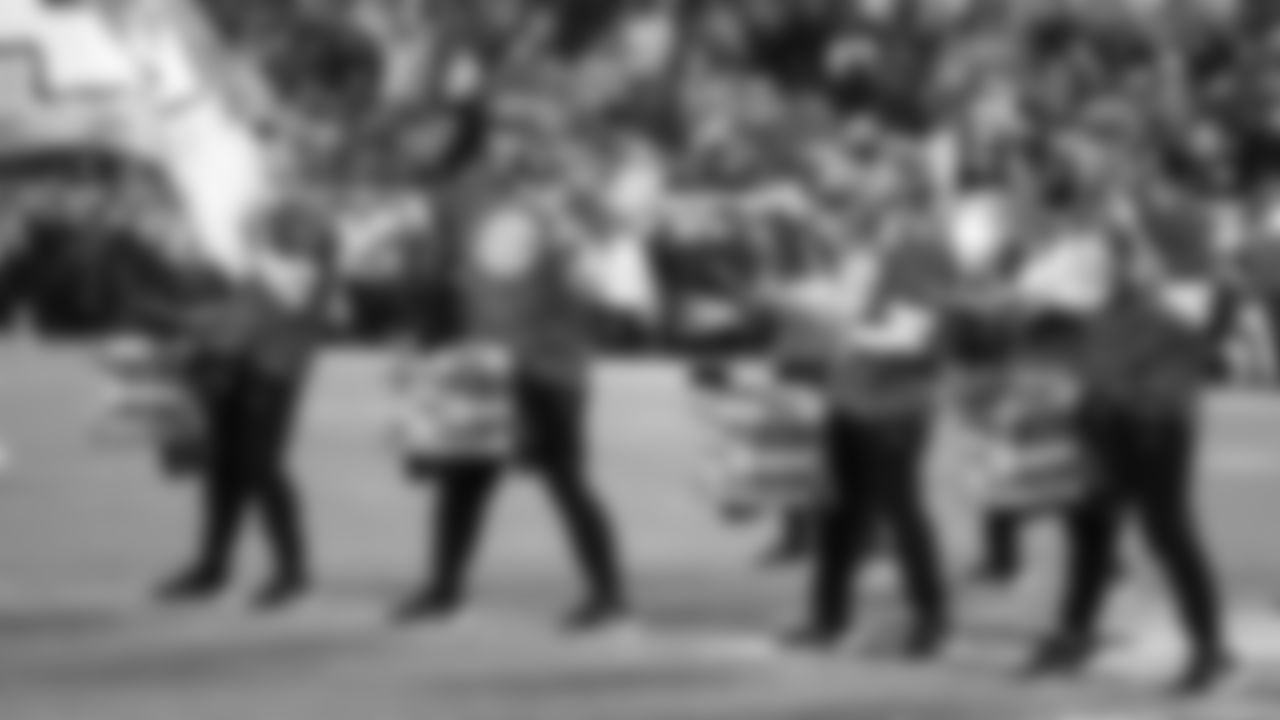 Rumble before a week 8 NFL football game against the Washington Commanders, Monday, October 27, 2025, in Kansas City, MO.