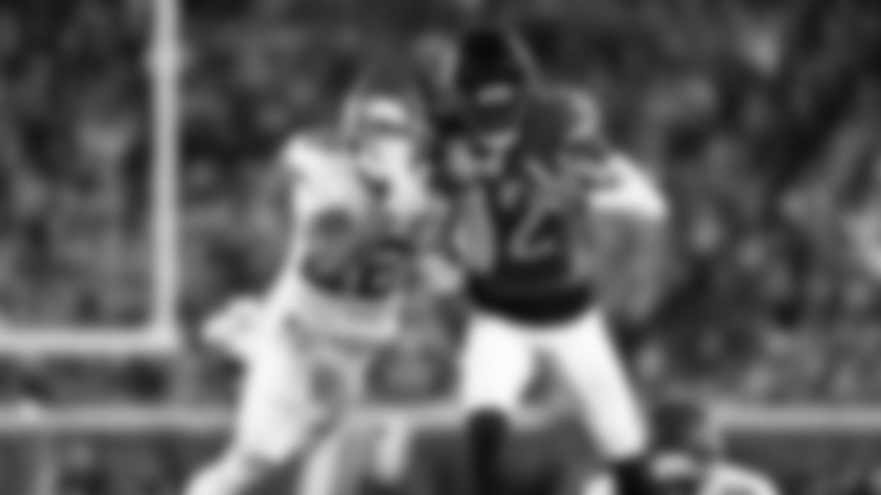 Kansas City Chiefs cornerback Trent McDuffie (22) makes a tackle during a week 5 NFL football game against the Jacksonville Jaguars, Monday, October 6, 2025, in Jacksonville, FL.
