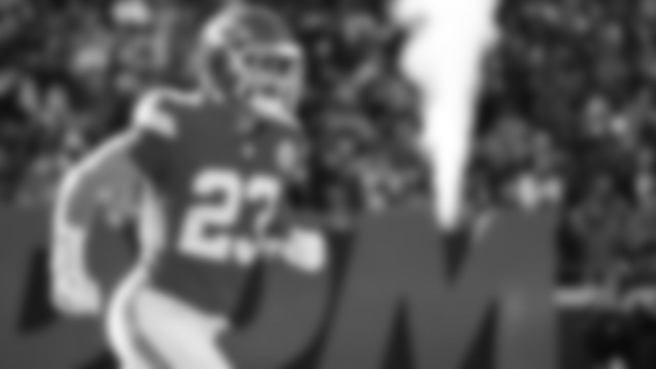 Kansas City Chiefs middle linebacker Drue Tranquill (23) runs onto the field prior to an NFL week 15 matchup against the Los Angeles Chargers, Sunday December 14, 2025.