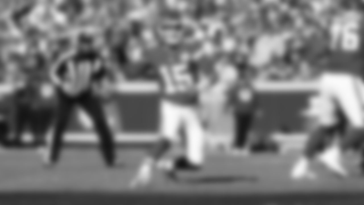 Kansas City Chiefs quarterback Patrick Mahomes (15) throws the ball during a week 12 NFL Football game against the Indianapolis Colts on Sunday, November 23, 2025 in Kansas City, MO