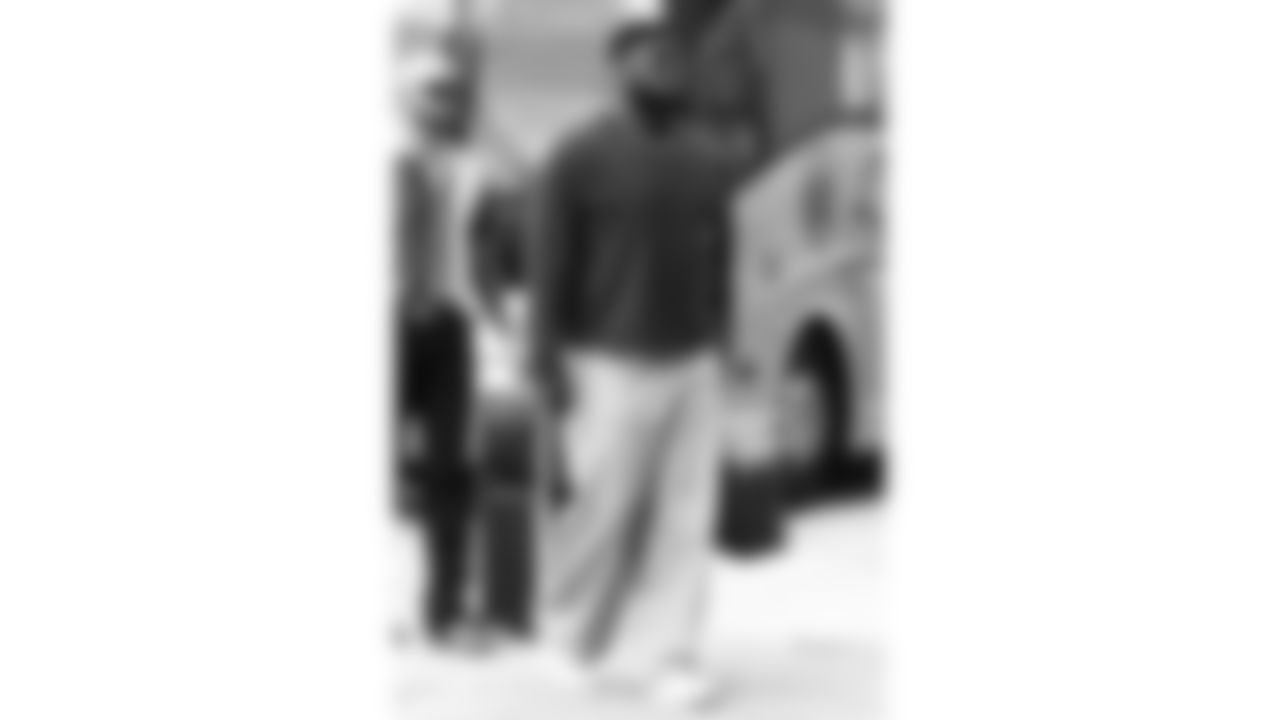 Kansas City Chiefs offensive lineman Trey Smith (65) arrives prior to a week 5 NFL football game against the Jacksonville Jaguars, Monday, October 6, 2025, in Jacksonville, FL.