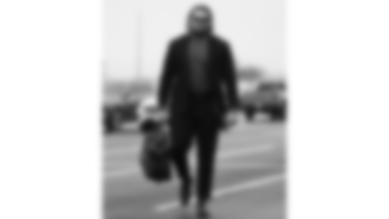 Kansas City Chiefs offensive lineman Hunter Nourzad (60) arrives prior to an NFL week 17 matchup against the Denver Broncos, Thursday, December 25, 2025.