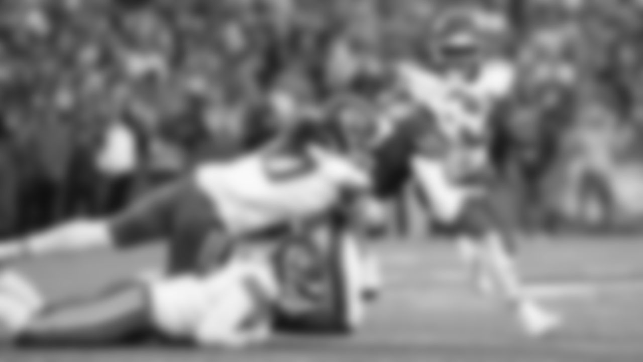 Kansas City Chiefs defensive end Ashton Gillotte (97) gets a sack during a week 9 NFL football game against the Buffalo Bills, Sunday, November 2, 2025 in Buffalo, NY