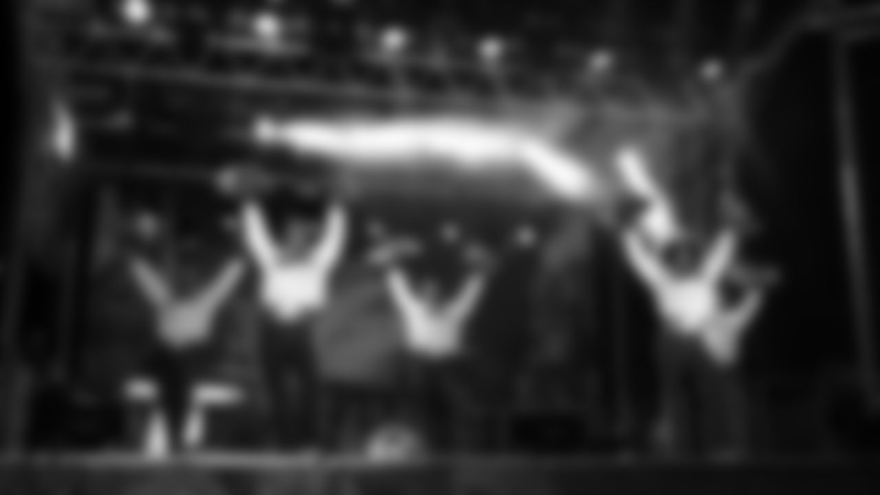 Kansas City Chiefs Cheerleaders perform at the Ford Tailgate District prior to a week 14 NFL Football game against the Houston Texans on Sunday, December 7, 2025 in Kansas City, MO.