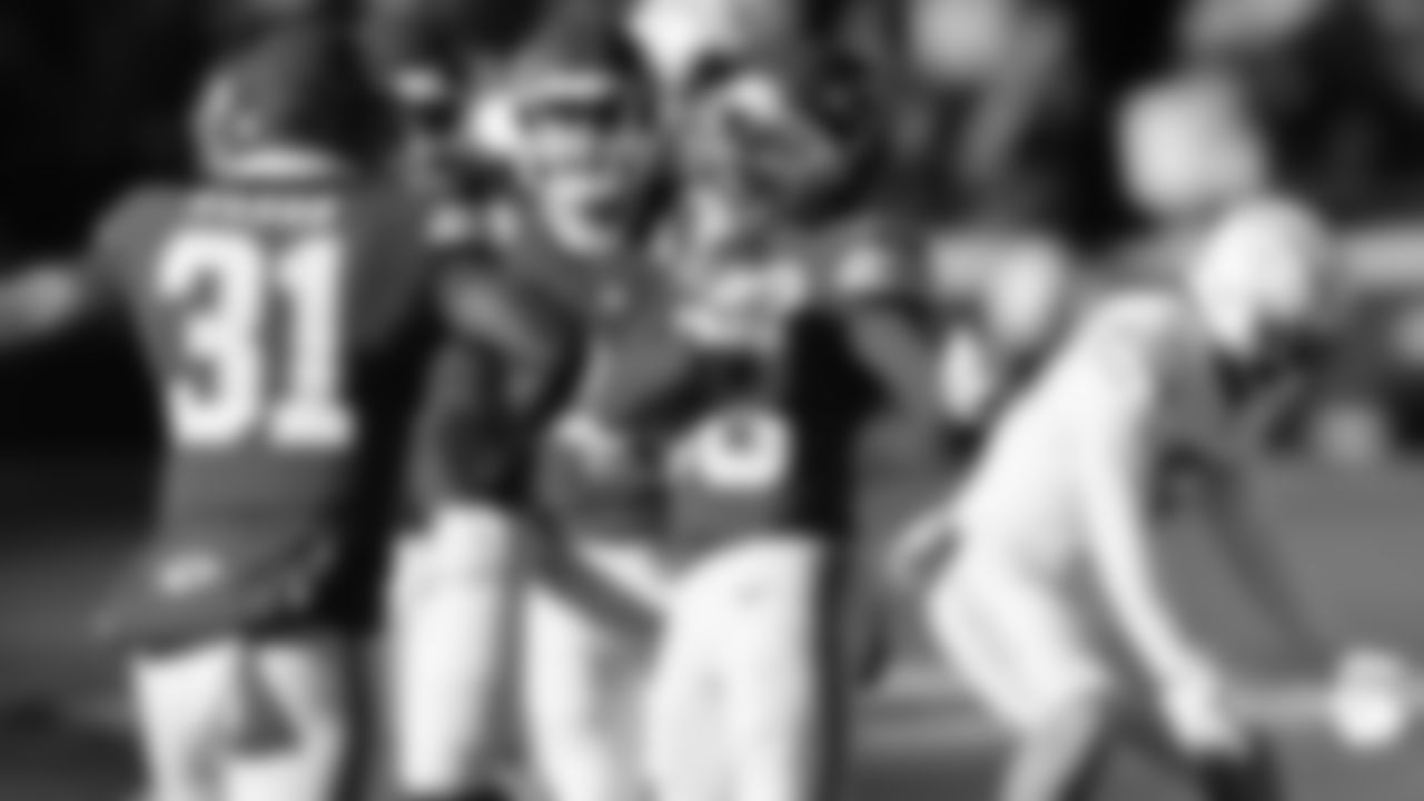 Kansas City Chiefs defensive back Kevin Knowles (38) celebrates with the team during an NFL week 15 matchup against the Los Angeles Chargers, Sunday December 14, 2025.