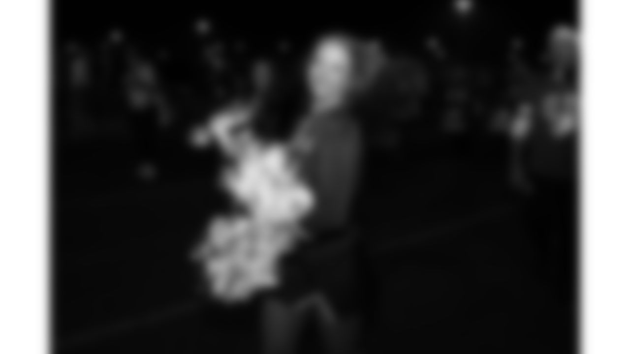 The Kansas City Chiefs Cheerleaders and Entertainment teams prior to a week 17 NFL Football game against the Denver Broncos on December 25, 2025 in Kansas City, MO.