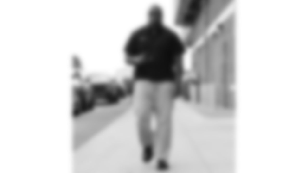 Kansas City Chiefs offensive tackle Chukwuebuka Godrick (72) arrives prior to a week 6 NFL Football game against the Detroit Lions on Sunday, October 12, 2025 in Kansas City, MO.