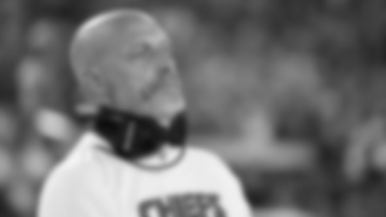 Kansas City Chiefs Offensive Coordinator Matt Nagy prior to a week 5 NFL football game against the Jacksonville Jaguars, Monday, October 6, 2025, in Jacksonville, FL.