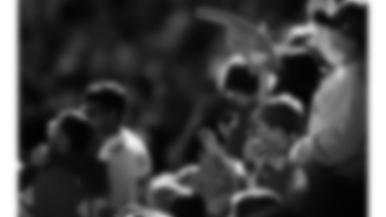 A young Kansas City Chiefs fan holds up a foam finger during a week 12 NFL football game against the Indianapolis Colts, Sunday, November 23, 2025 in Kansas City, MO.