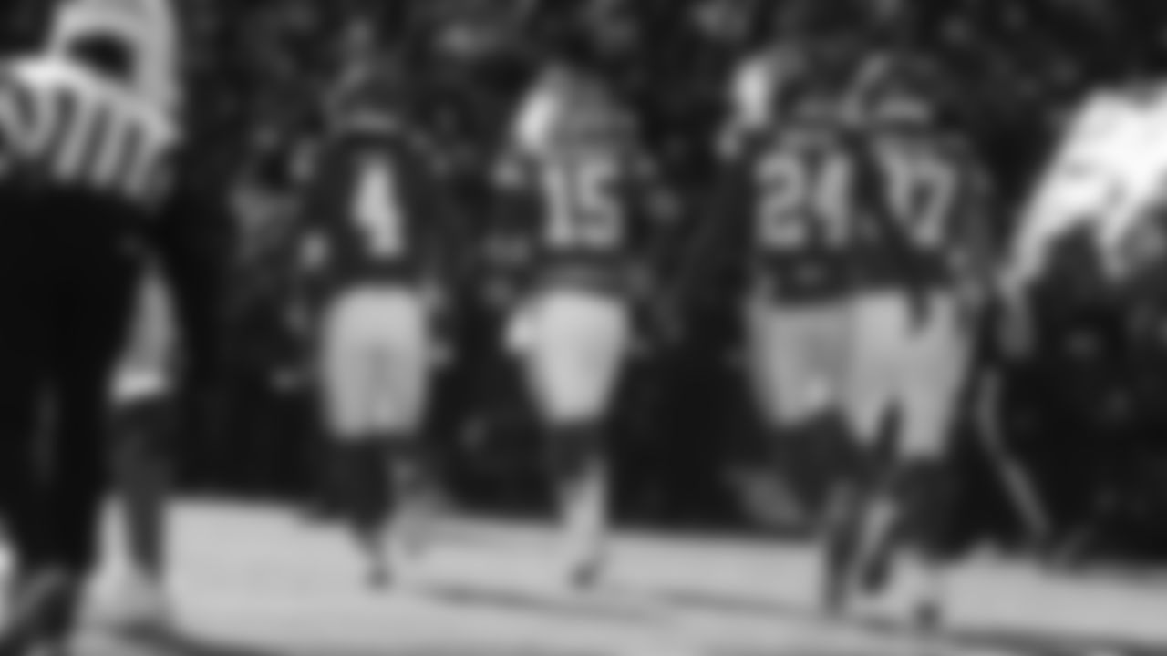 Kansas City Chiefs quarterback Patrick Mahomes (15) runs off the field after a touchdown during an NFL week 15 matchup against the Los Angeles Chargers, Sunday December 14, 2025.