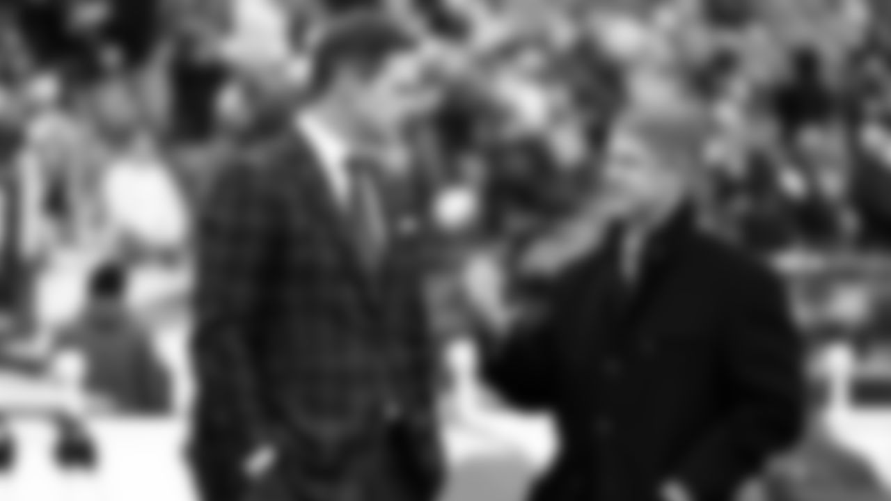 Kansas City Chiefs President Mark Donovan and Chiefs Chairman, CEO, and Owner Clark Hunt prior to the regular season Week 15 NFL Football Game in Foxborough, MA on Sunday, December 17, 2023.