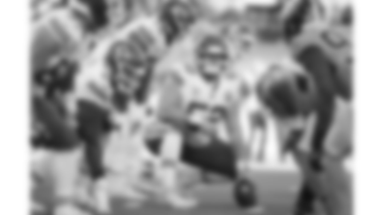 Kansas City Chiefs center Creed Humphrey (52) prepares to snap the ball during a week 16 NFL Football game against the Tennessee Titans on Sunday, December 21, 2025 in Nashville, Tennessee.