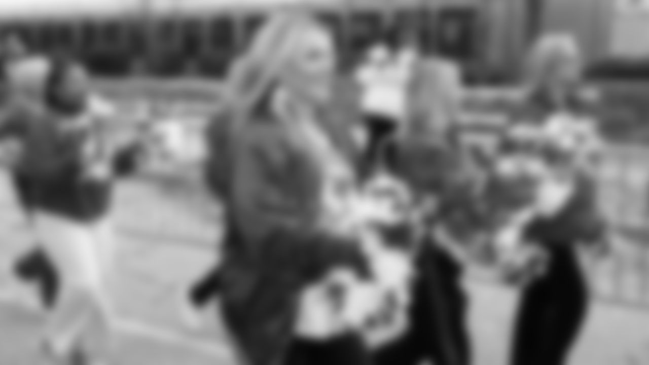 Kansas City Chiefs Alumni Cheerleaders in the pregame parade prior to a week 12 NFL Football game against the Indianapolis Colts on Sunday, November 23, 2025 in Kansas City, MO.