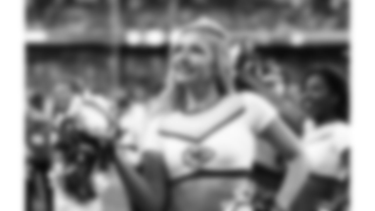 A Kansas City Chiefs Cheerleader during a week 12 NFL football game against the Indianapolis Colts, Sunday, November 23, 2025 in Kansas City, MO.
