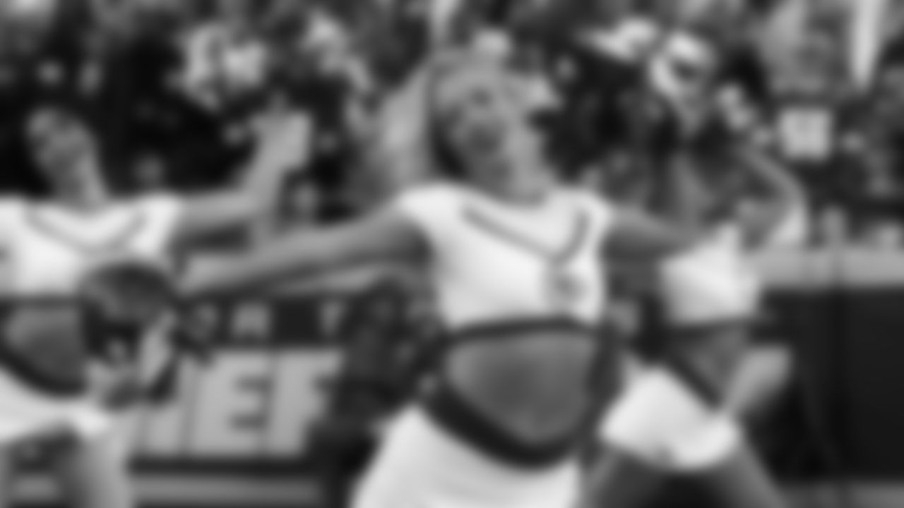 A Kansas City Chiefs Cheerleader during a week 12 NFL football game against the Indianapolis Colts, Sunday, November 23, 2025 in Kansas City, MO.