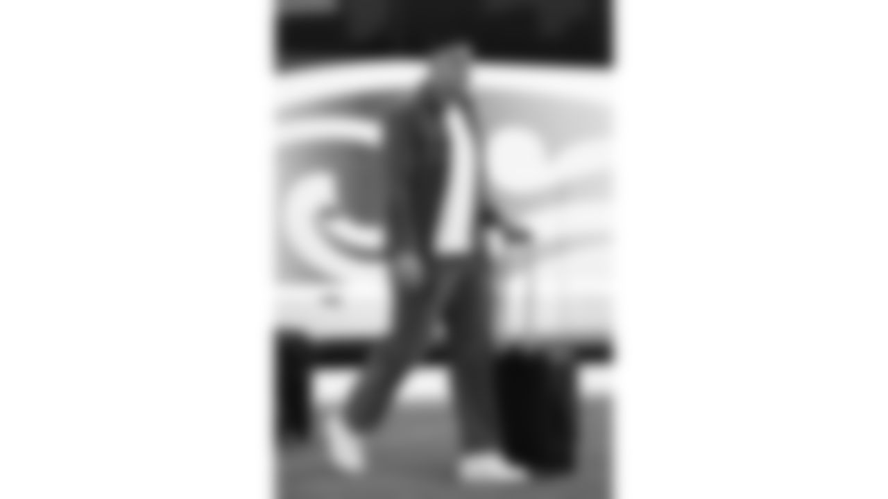 Kansas City Chiefs defensive end George Karlaftis (56) arrives prior to a week 9 NFL football game against the Buffalo Bills, Sunday, November 2, 2025 in Buffalo, NY