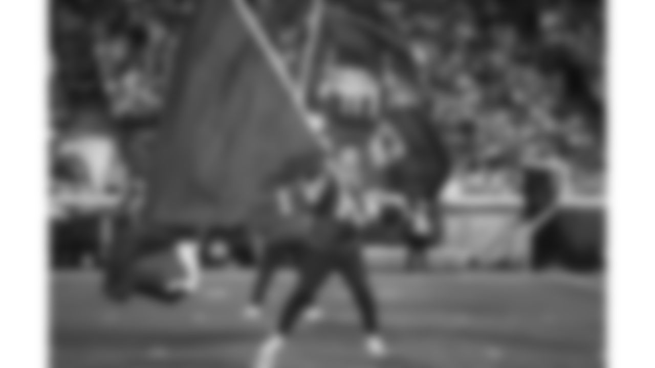 The Kansas City Chiefs Cheerleaders and Entertainment teams during a week 17 NFL Football game against the Denver Broncos on December 25, 2025 in Kansas City, MO.