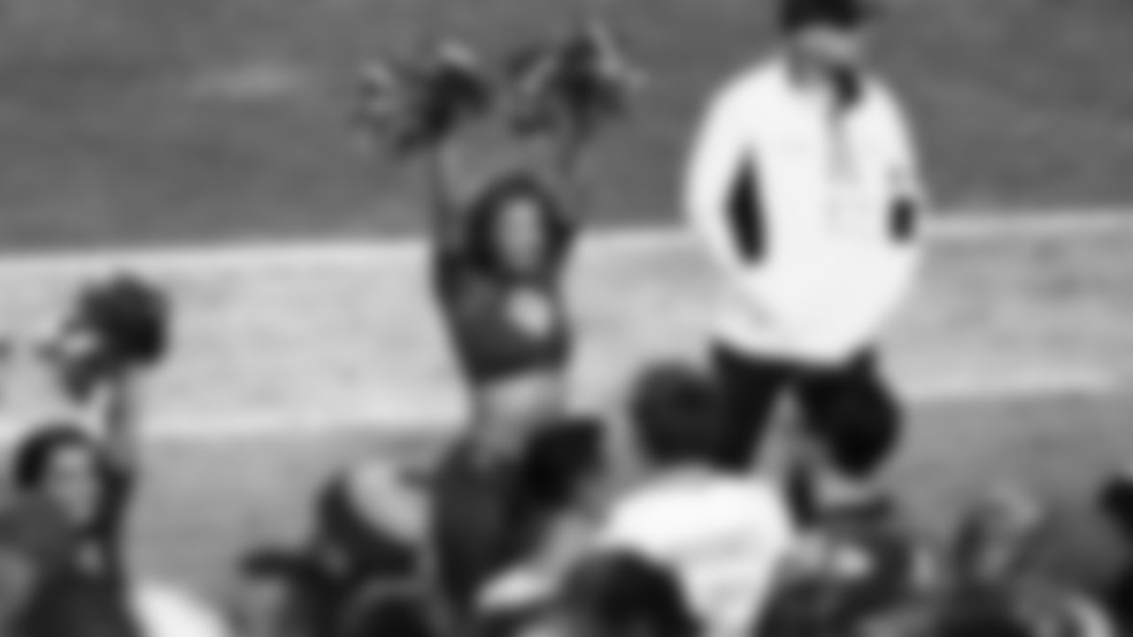 The Kansas City Chiefs Cheerleaders and Entertainment teams during a week 17 NFL Football game against the Denver Broncos on December 25, 2025 in Kansas City, MO.