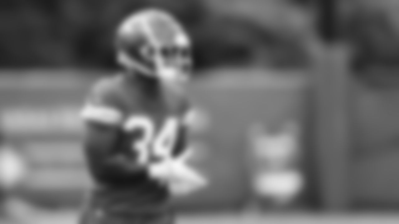 Kansas City Chiefs running back Deneric Prince (34) at practice during Phase 3 of OTAs on Monday, May 20, 2024 in Kansas City, MO.