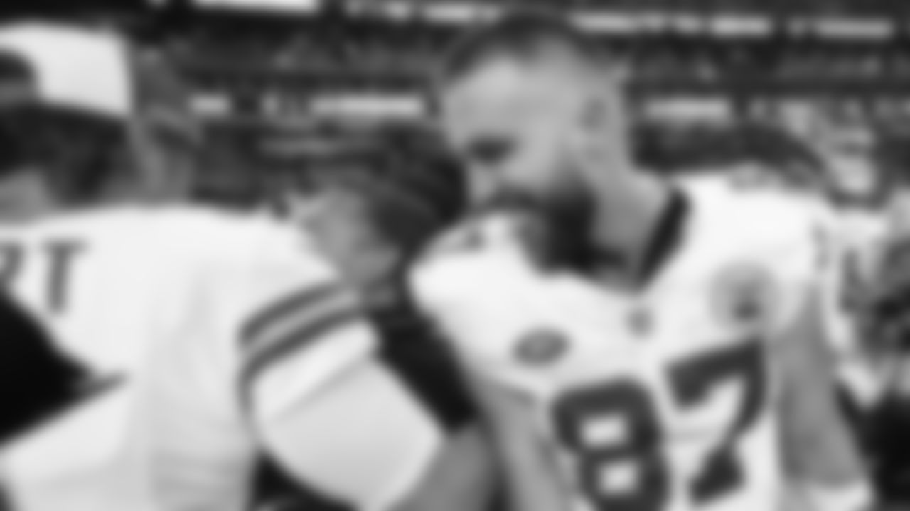 Kansas City Chiefs tight end Travis Kelce (87) after the week 12 NFL football game against the Las Vegas Raiders, November 26, 2023 in Las Vegas.