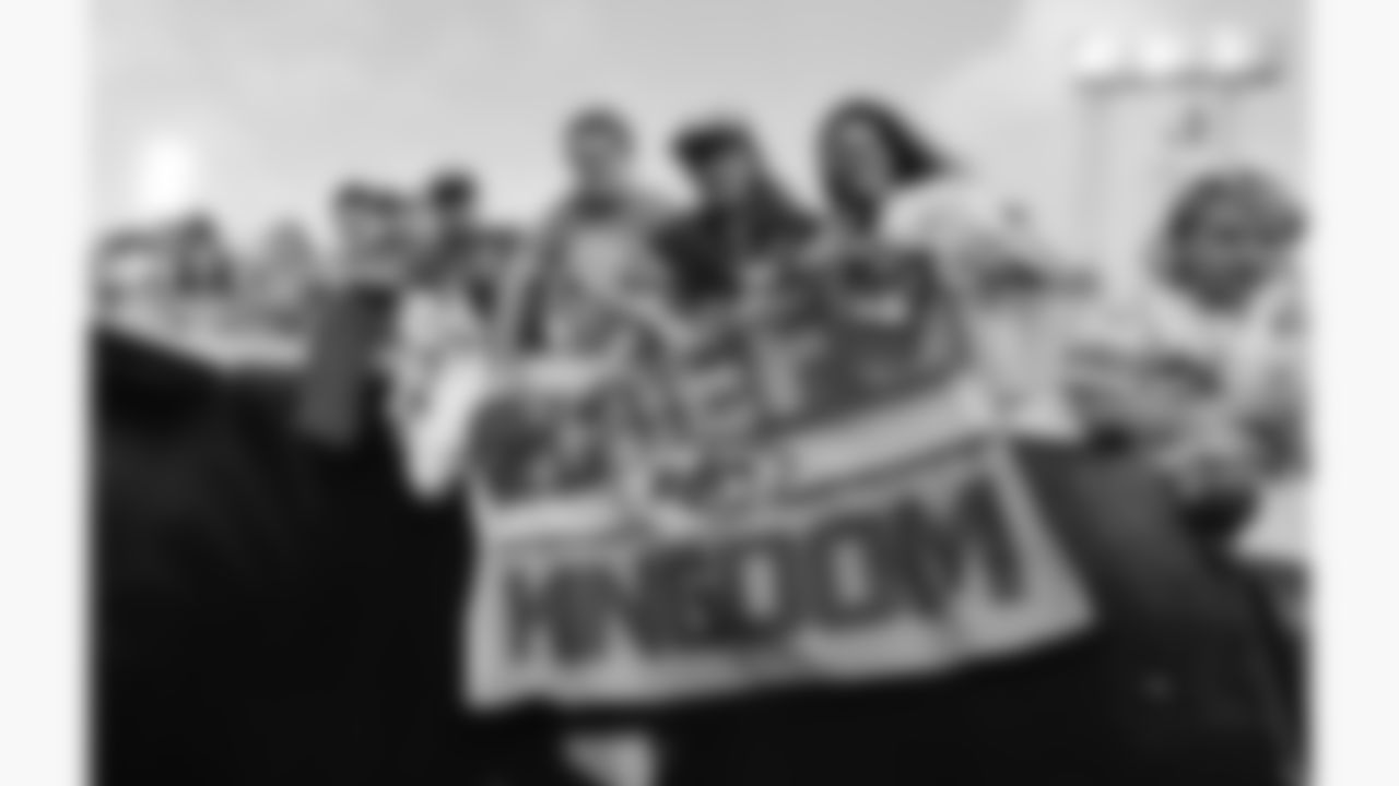 Kansas City Chiefs fans in the stands prior to the week 5 NFL football game against the Jacksonville Jaguars, Monday, October 6, 2025 in Jacksonville, FL.