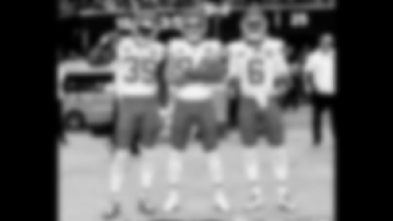 Kansas City Chiefs game captains prior to the regular season Week 12 NFL Football Game at Allegiant Stadium in Las Vegas, NV on Sunday, November 26, 2023.