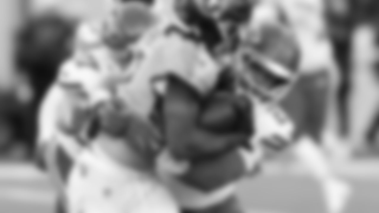 Kansas City Chiefs middle linebacker Drue Tranquill (23) makes a tackle during a week 16 NFL Football game against the Tennessee Titans on Sunday, December 21, 2025 in Nashville, Tennessee.