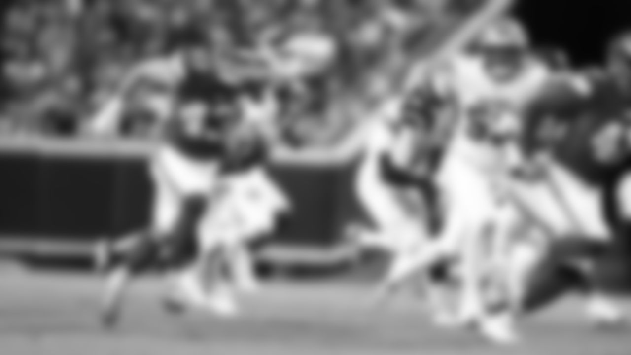 Kansas City Chiefs linebacker Jack Cochrane (43) in position during a week 6 NFL Football game against the Detroit Lions on Sunday, October 12, 2025 in Kansas City, MO.