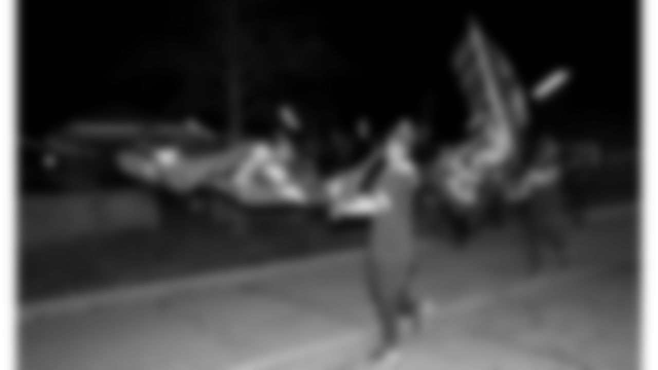 Chiefs Flag Runners at the pregame parade prior to a week 14 NFL Football game against the Houston Texans on Sunday, December 7, 2025 in Kansas City, MO.