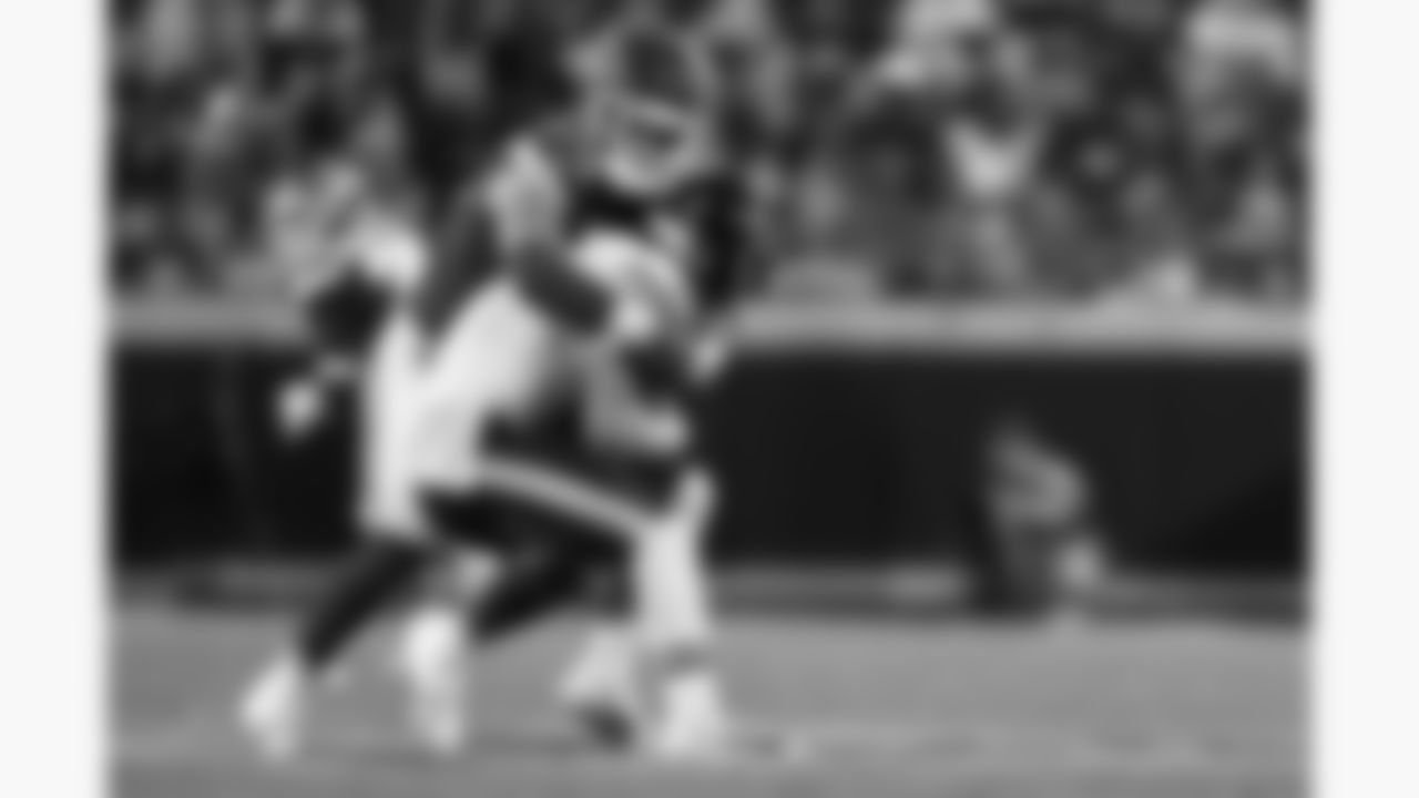 Kansas City Chiefs linebacker Cooper McDonald (59) tackles Chicago Bears quarterback Tyson Bagent (17) during a preseason week 3 NFL football game, Friday, August 22, 2025 in Kansas City, MO.