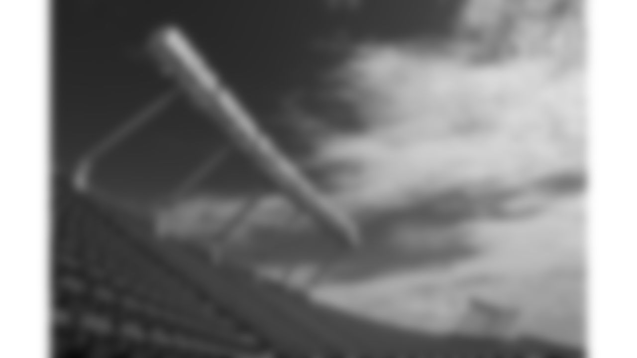 Stadium lights over empty seats at GEHA Field at Arrowhead Stadium prior to a week 6 NFL football game between the Kansas City Chiefs and the Detroit Lions, Sunday, October 12, 2025 in Kansas City, MO.