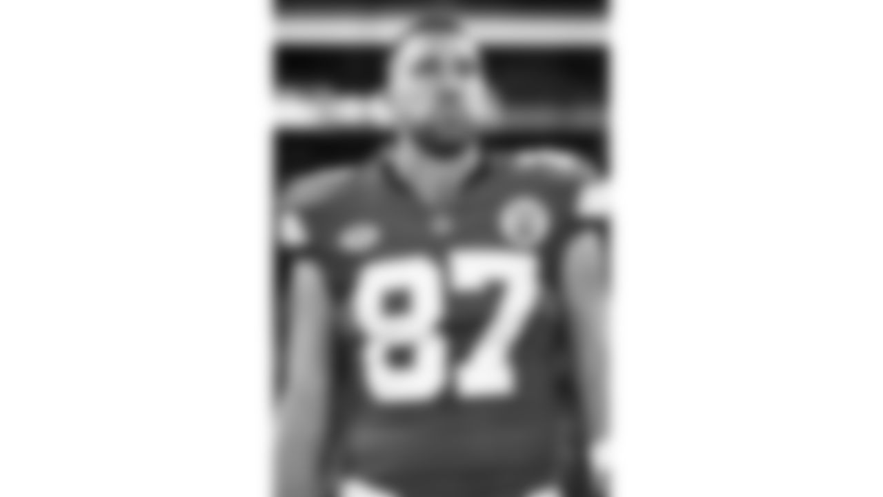Kansas City Chiefs tight end Travis Kelce (87) before the regular season Week 9 NFL Football Game on Sunday, November 5, 2023 at Deutsche Bank Park in Frankfurt, Germany.