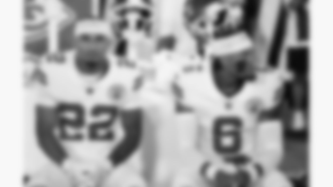 Kansas City Chiefs cornerback Trent McDuffie (22) and safety Bryan Cook (6) look on from the bench prior to the week 5 NFL football game against the Jacksonville Jaguars, Monday, October 6, 2025 in Jacksonville, FL.