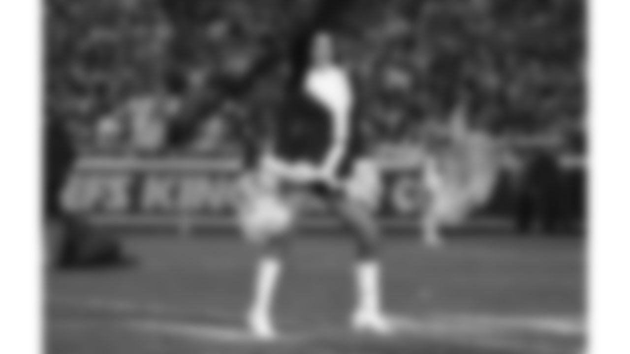 The Kansas City Chiefs Cheerleaders and Entertainment teams during a week 17 NFL Football game against the Denver Broncos on December 25, 2025 in Kansas City, MO.