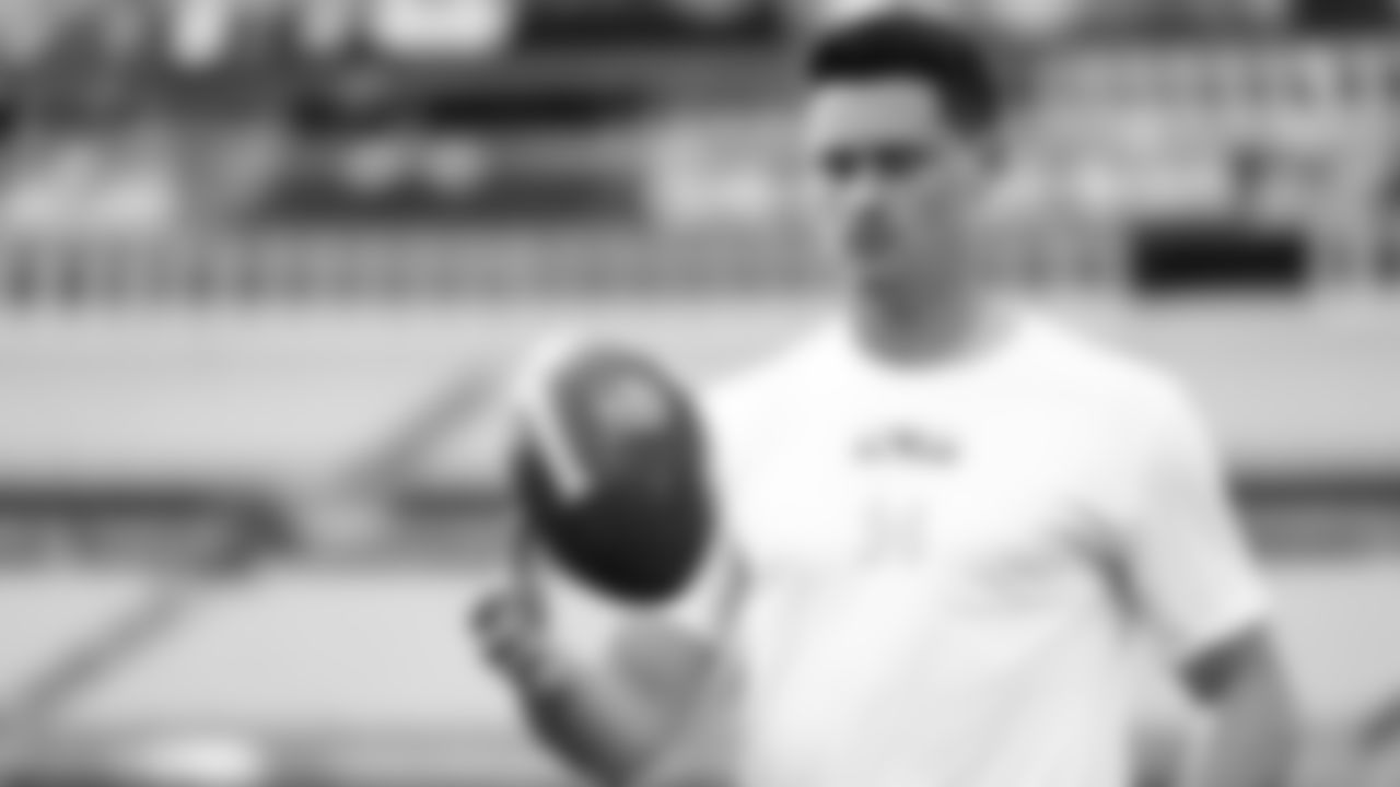 Kansas City Chiefs punter Matt Araiza (14) prior to a week 5 NFL football game against the Jacksonville Jaguars, Monday, October 6, 2025, in Jacksonville, FL.