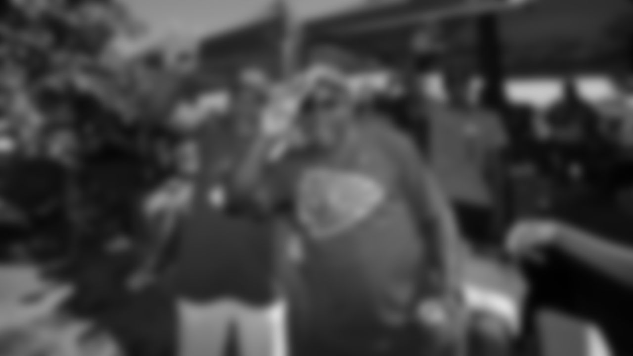 Kansas City Chiefs fans tailgate in the parking lot at GEHA Field at Arrowhead Stadium prior to a week 4 NFL football game against the Baltimore Ravens, Sunday, September 28, 2025 in Kansas City, MO.