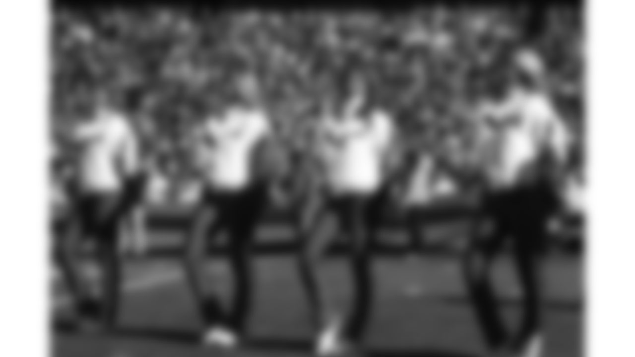 Kansas City Chiefs Cheerleaders on the field prior to a week 15 NFL Football game against the Los Angeles Chargers on Sunday, December 14, 2025 in Kansas City, MO.