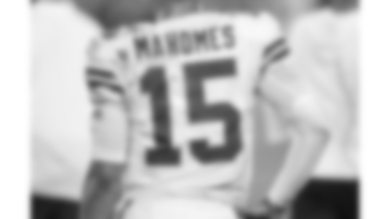Kansas City Chiefs quarterback Patrick Mahomes (15) during a week 5 NFL football game against the Jacksonville Jaguars, Monday, October 6, 2025, in Jacksonville, FL.