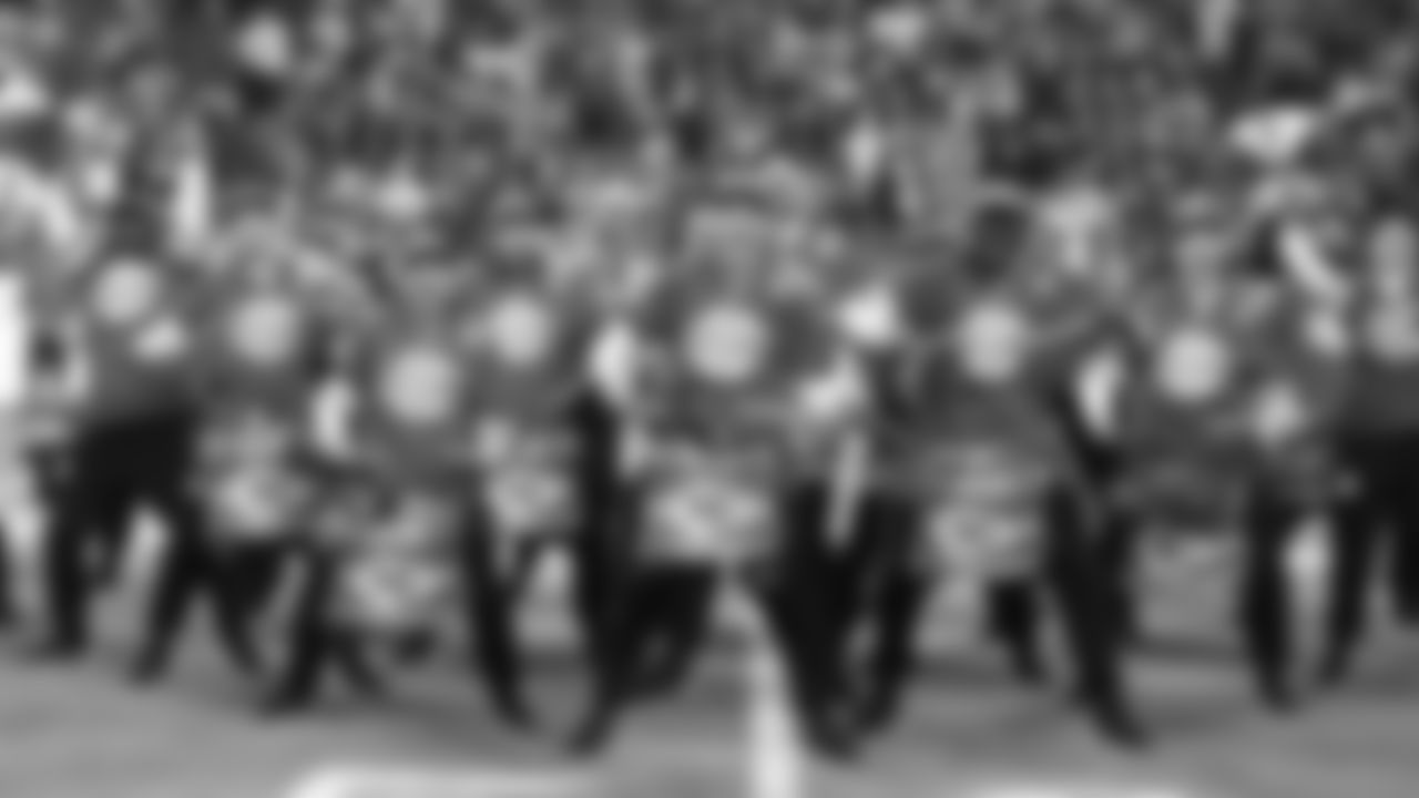 Rumble before a week 8 NFL football game against the Washington Commanders, Monday, October 27, 2025, in Kansas City, MO.