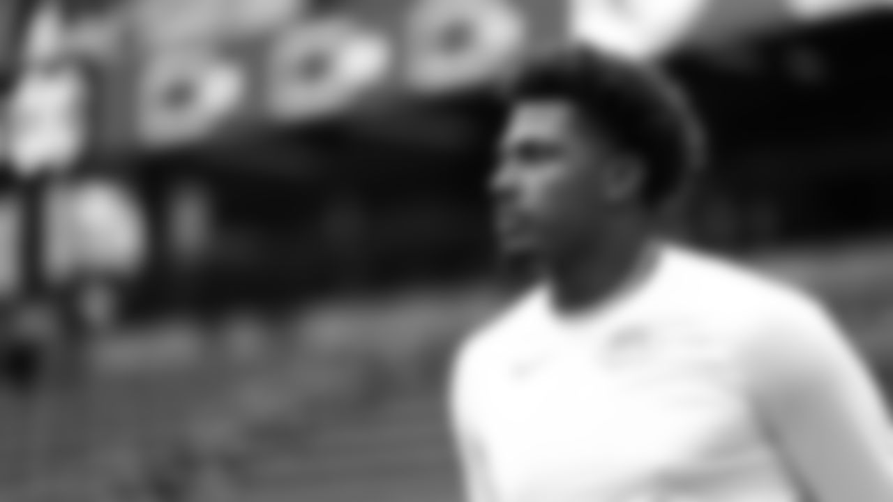 Kansas City Chiefs tight end Tre Watson (49) looks on prior to a preseason week 2 NFL football game against the Seattle Seahawks, Friday, August 15, 2025 in Seattle, WA.
