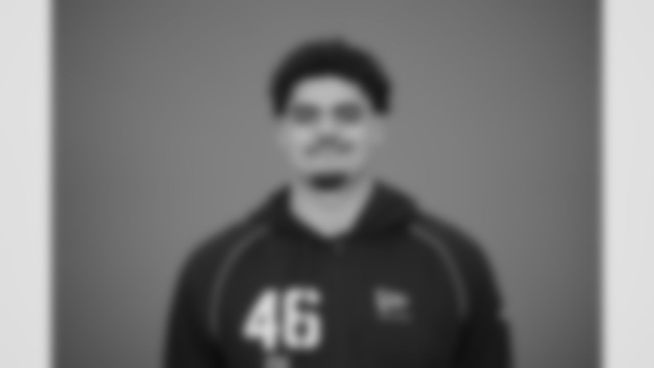 poses for a portrait at the NFL football scouting combine in Indianapolis, Thursday, Feb. 26, 2026 (AJ Mast/AP Content Services for the NFL)