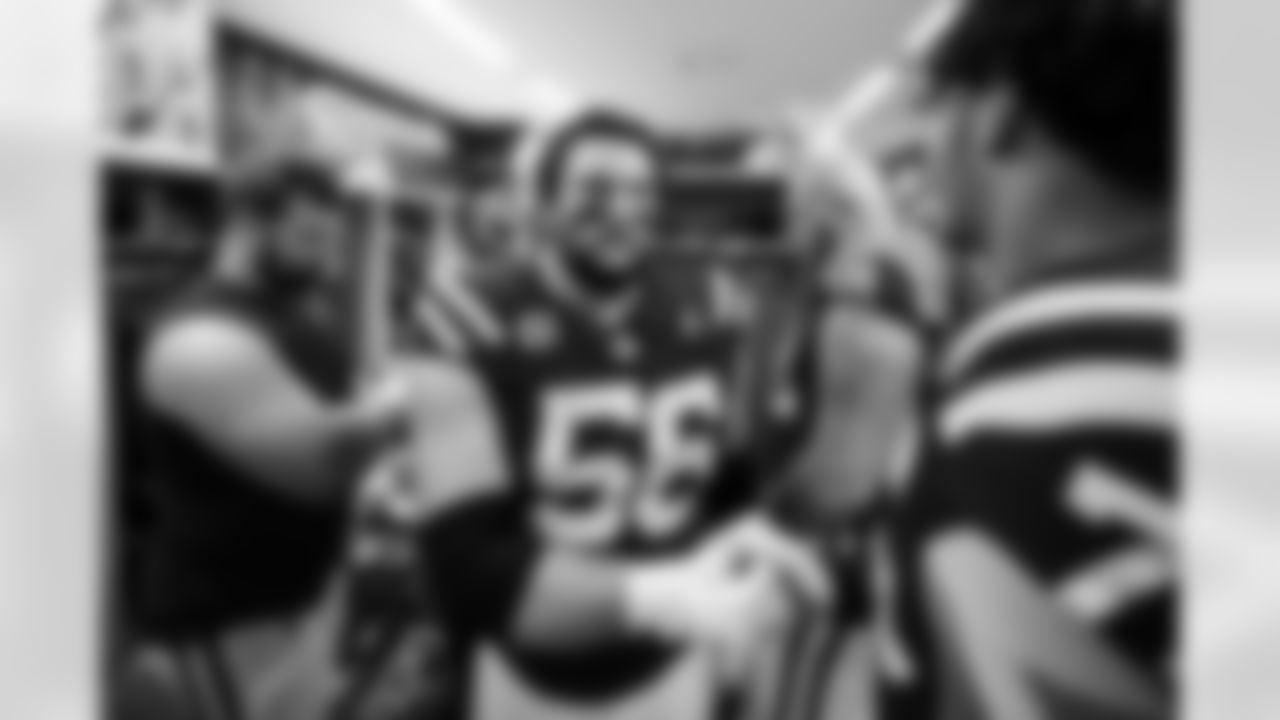 C Danny Pinter #63, T Luke Tenuta #67, G Quenton Nelson #56, G Dalton Tucker #68 and T Jalen Travis #75