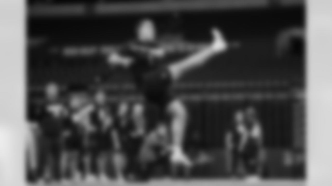 Kentucky kicker Aidan Laros (11) participates in a drill during the 2026 NFL Scouting Combine on Wednesday, February 25, 2026 in Indianapolis, Indiana. (Cooper Neill/NFL)