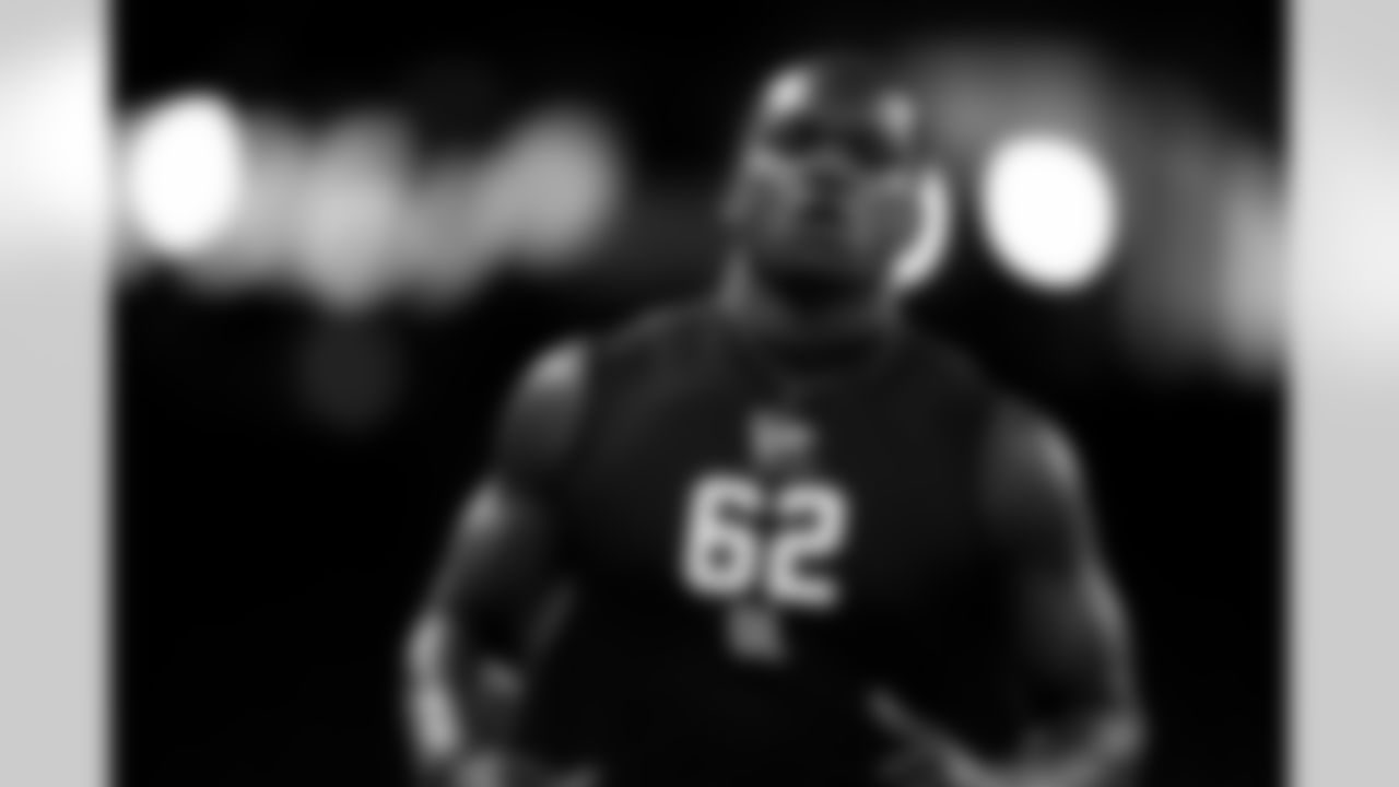 Duke defensive lineman Wesley Williams (62) runs the 40-yard dash during the 2026 NFL Scouting Combine on Thursday, February 26, 2026 in Indianapolis, Indiana. (Cooper Neill/NFL)