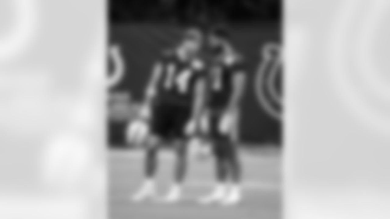 WR Alec Pierce #14 and WR Michael Pittman Jr. #11